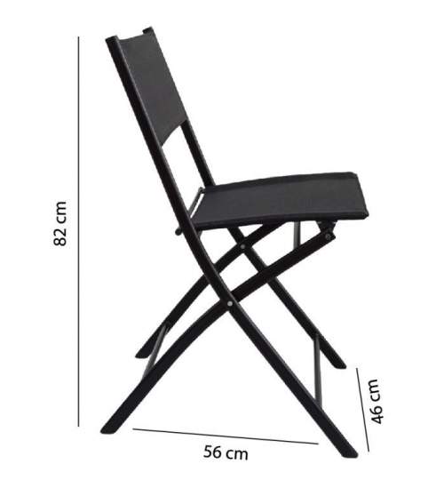 Set 4 scaune pliabile, 82x46x56, pentru terasa, gradina sau balcon
