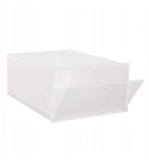 Organizator cutie pentru depozitare incaltaminte, 31x21.5x12.5 cm, alb