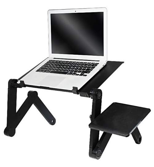 Masuta Pliabila tip Suport pentru Laptop, cu unghi reglabil 180°, din aluminiu, negru