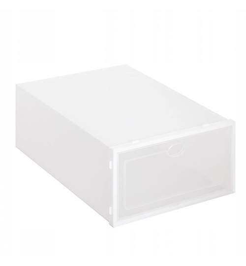 Set 10 cutii organizatoare pentru depozitare incaltaminte, 31x21.5x12.5 cm, alb