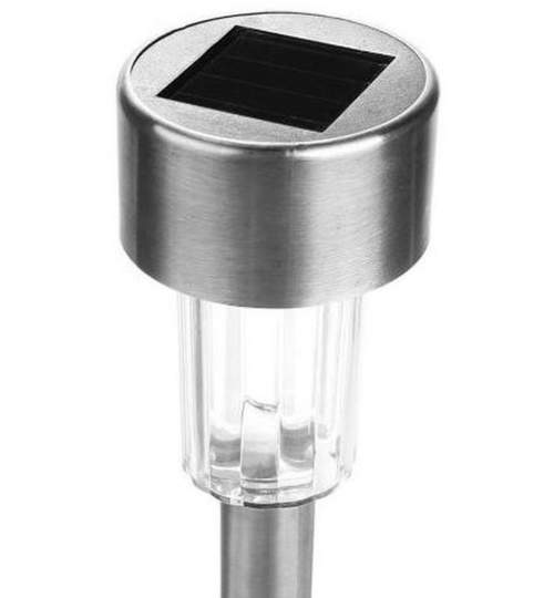 Lampa solara cu LED pentru curte sau gradina, 4.7x4.7x31 cm, argintiu