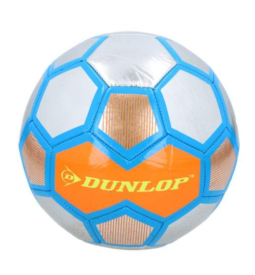Minge de fotbal Dunlop Soccer Metalic, marimea 5, Albastru/Portocaliu