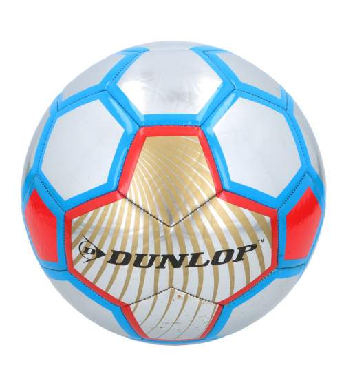 Minge de fotbal Dunlop Soccer Metalic, marimea 5, Albastru/Rosu