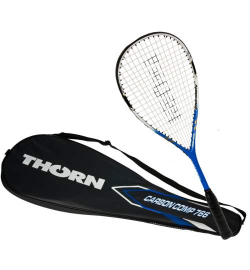 Racheta de squash Thorn Carbon Comp 766, lungime 69 cm, albastru/negru