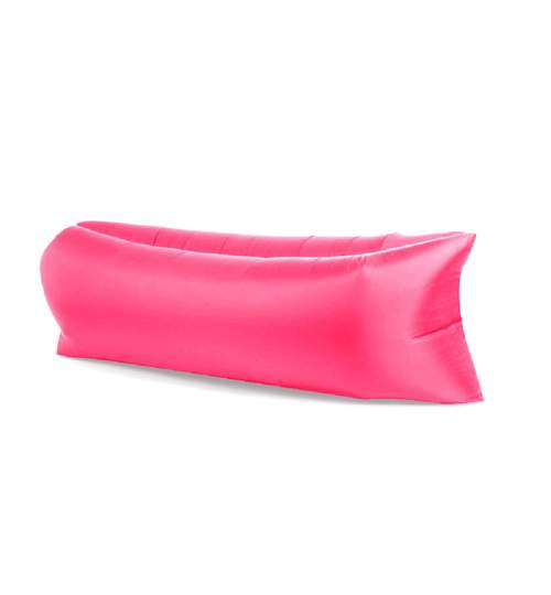 Saltea Gonflabila tip Sezlong Lazy Bag XXL, pentru Plaja sau Piscina, Umflare fara Pompa, cu Geanta Depozitare, culoare Roz