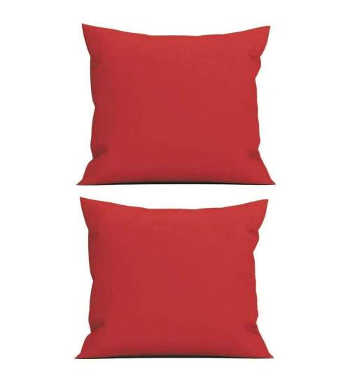 Set 2 Perne decorative patrate, 40x40 cm, pentru canapele, plina cu Puf Mania Relax, culoare rosu