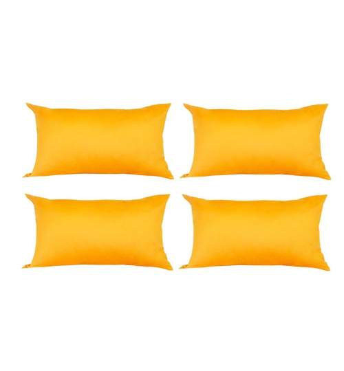 Set 4 Perne decorative dreptunghiulare, 50x30 cm, pline cu Puf Mania Relax, culoare galben