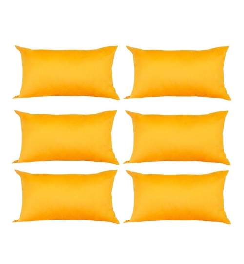 Set 6 Perne decorative dreptunghiulare, 50x30 cm, pline cu Puf Mania Relax, culoare galben