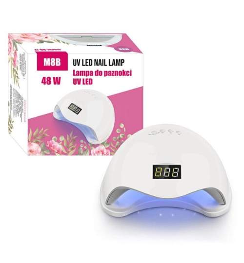 Lampa UV LED Hybrid pentru Uscare Gel Unghii, cu Timer, Senzor si Display, putere 48W