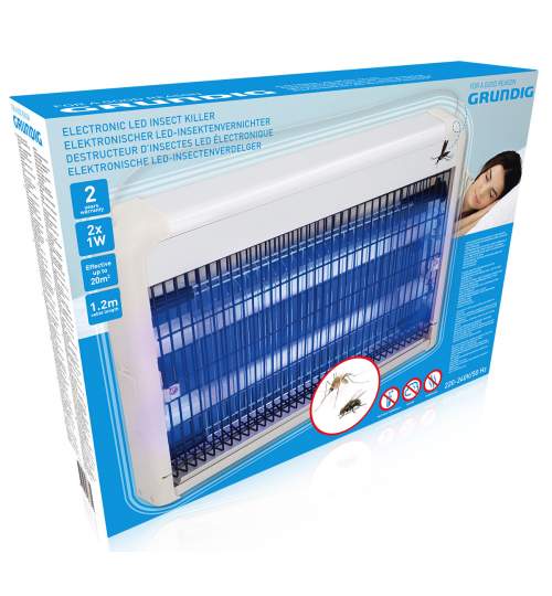 Aparat Insectocutor Grundig Lampa UV Anti-Insecte, acoperire 20mp, putere 8W
