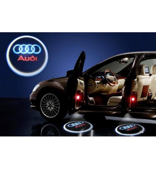 Set proiectoare / Logo Holograma montare sub usa 5w Audi