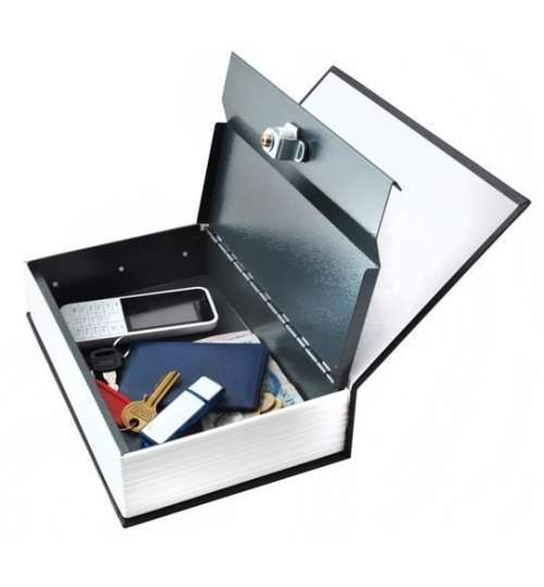 Seif portabil secret tip carte, cu 2 chei, 24x15.5x5.5cm