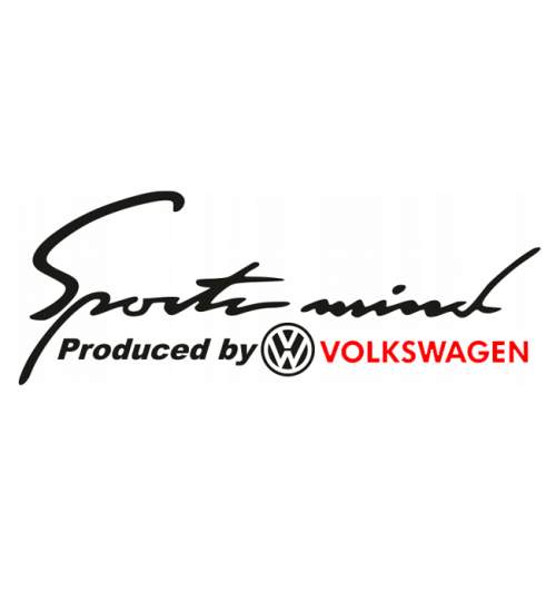Sticker auto Sport Mind Volkswagen, negru/rosu