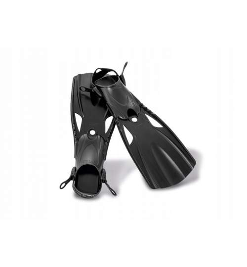 Set pentru scufundari sau snorkeling Intex, cu ochelari, tub si aripioare de picioare, pentru adulti, negru