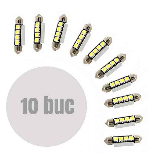Set 10 becuri tip LED SOFIT CANBUS CLD308 Techno Plus