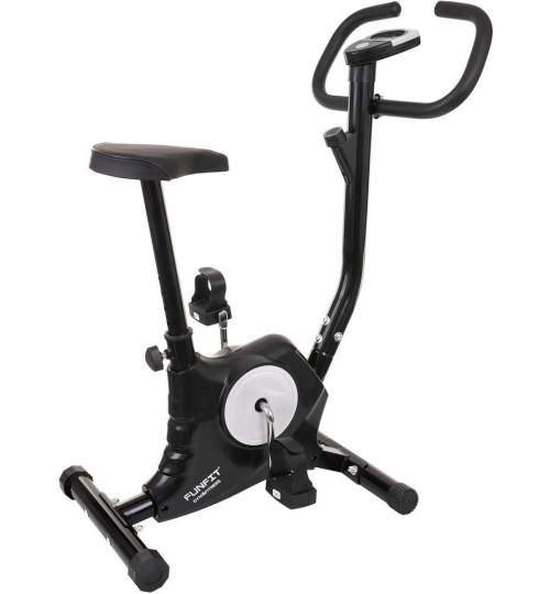 Bicicleta fitness mecanica Funfit F05, cu afisaj LCD, greutate maxima suportata 100kg, culoare negru