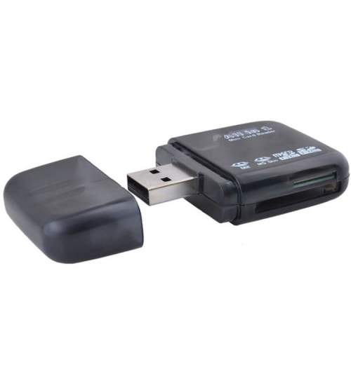 Mini Cititor de Carduri All-in-One, USB 2.0, negru