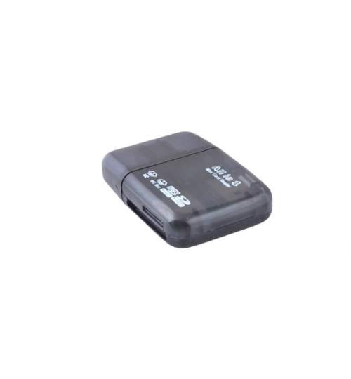 Mini Cititor de Carduri All-in-One, USB 2.0, negru