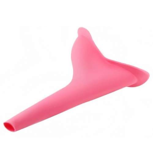 Dispozitiv urinal tip palnie reutilizabil pentru femei, din silicon, 14,5x10cm, roz
