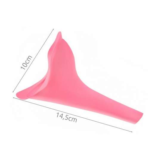 Dispozitiv urinal tip palnie reutilizabil pentru femei, din silicon, 14,5x10cm, roz