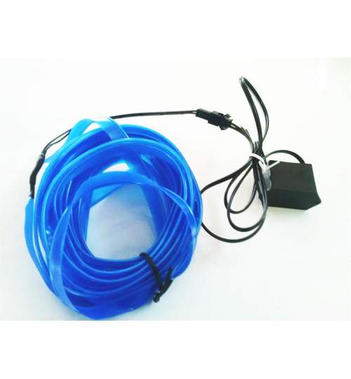 Fir cu lumina ambientala pentru auto , neon ambiental flexibil 2 M Albastru - flr291
