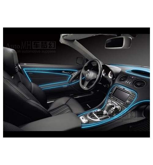 Fir cu lumina ambientala pentru auto , neon ambiental flexibil 2 M Albastru - flr291