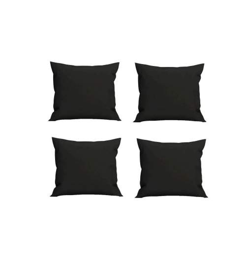 Set 4 Perne decorative patrate, 40x40 cm, pentru canapele, pline cu Puf Mania Relax, culoare negru