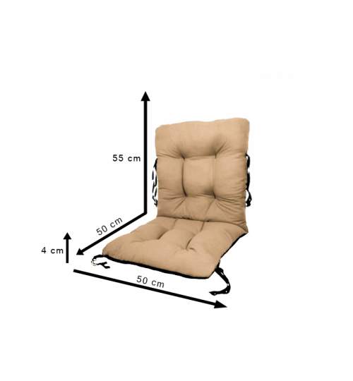Perna sezut/spatar pentru scaun de gradina sau balansoar, 50x50x55 cm, culoare bej