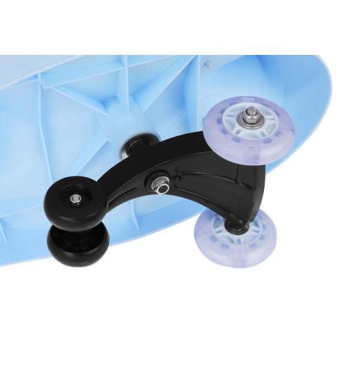 Masinuta fara pedale, 6 Roti Cauciucate cu Lumini Led, Volan Rotire 360 Grade, culoare Albastru