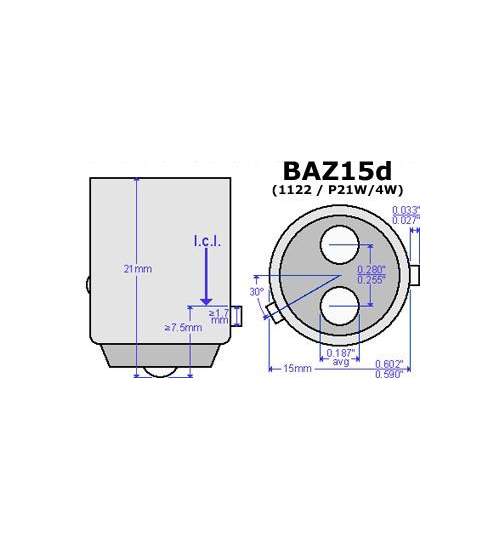 Bec doua faze asimetric 12V BAZ15D ( P21/4W ) NARVA
