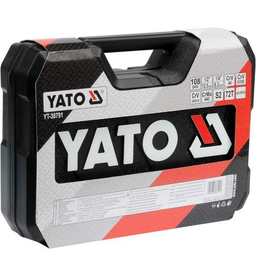 Trusă tubulare și antrenoare 1/2 - 1/4, 108 piese Yato YT-38791