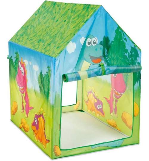 Cort de joaca pliabil pentru copii Dino World, cu 2 intrari, 95x70x100 cm, multicolor