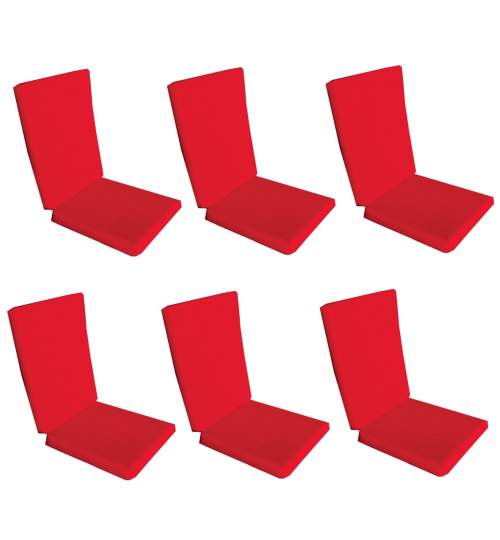 Set 6 perne decorative pentru scaun de bucatarie cu spatar, dimensiune sezut 42x40 cm, spatar 42x50 cm, culoare rosu