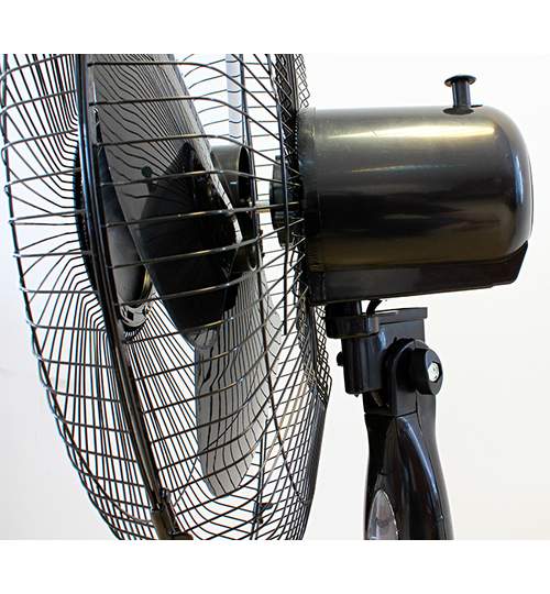Ventilator cu Picior Reglabil, Putere 45W, Diametru 43cm, 3 Trepte Viteza, Oscilatie, Culoare Negru