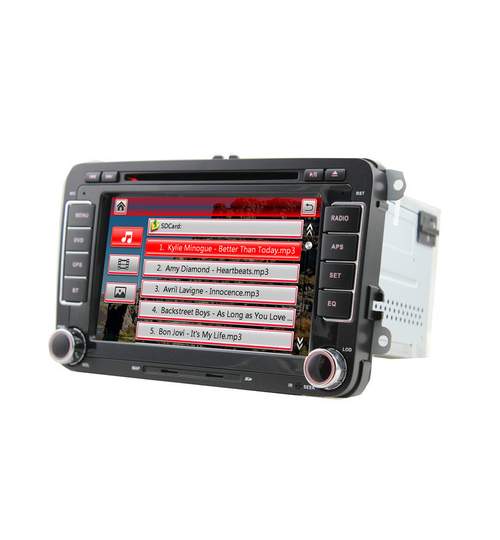 Unitate Multimedia cu Navigatie Audio Video cu DVD BT si WiFi Skoda Octavia 2 Facelift + Card 8Gb cu Soft GPS si Harti GRATUITE
