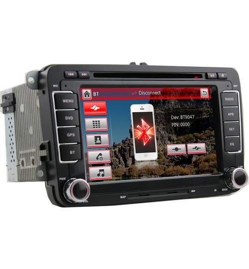 Unitate Multimedia cu Navigatie Audio Video cu DVD BT si WiFi Skoda Octavia 2 Facelift + Card 8Gb cu Soft GPS si Harti GRATUITE