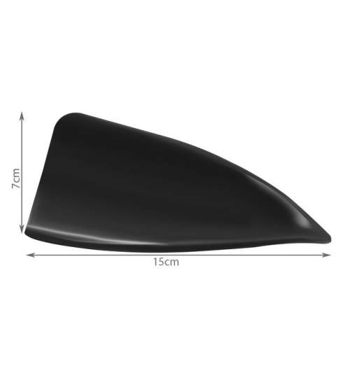 Antena Auto Ornamentala Universala, tip Rechin, din Plastic, 15x5.5x7cm, culoare Negru