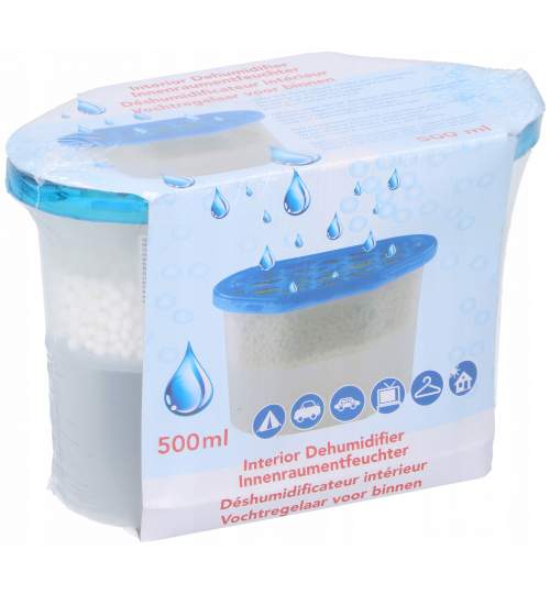 Granule Absorbante de Umiditate in recipient transparent, capacitate 500 ml, Parfum marin