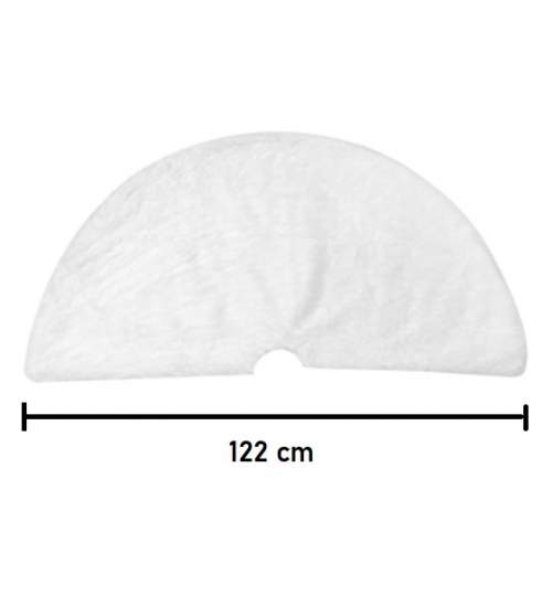 Brad artificial de Craciun, Alb Alpin Inghetat 200 cm cu suport  Si Covor rotund din blana artificiala, diametru 122 cm, alb