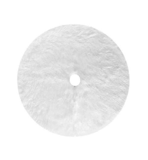 Brad artificial de Craciun, Verde Himalaya 200 cm cu suport  Si Covor rotund din blana artificiala, diametru 122 cm, alb