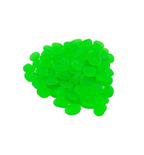 Set pietre decorative fluorescente, diametru 2-3cm, culoare verde, 100buc