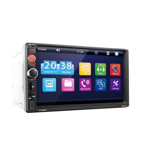 MP3 Player Universal 2DIN Auto cu Radio FM, Touchscreen Display 7 inch, Telecomanda, Bluetooth, USB, MicroSD, Putere 4x45W, Vordon