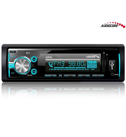Radio MP3 Player Auto 1DIN cu Bluetooth / WMA / USB / RDS / SD / ISO Cube / Multicolor Audiocore