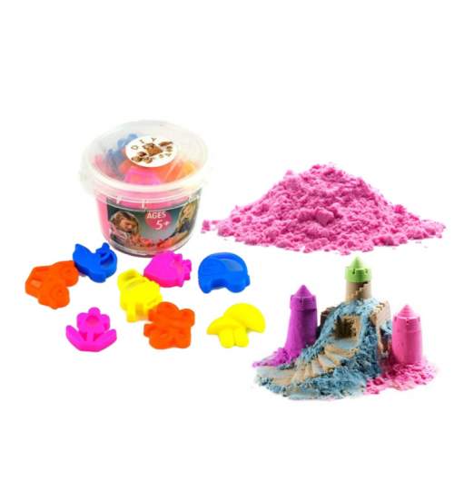 Galetuta Nisip Kinetic modelabil pentru copii, cu 8 forme multicolor, 350g