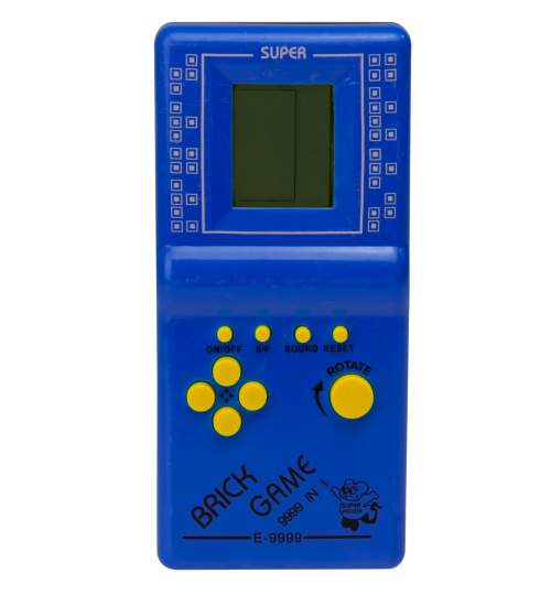 Joc Tetris Clasic Electronic, 9999in1, 14x6 cm, culoare Albastru