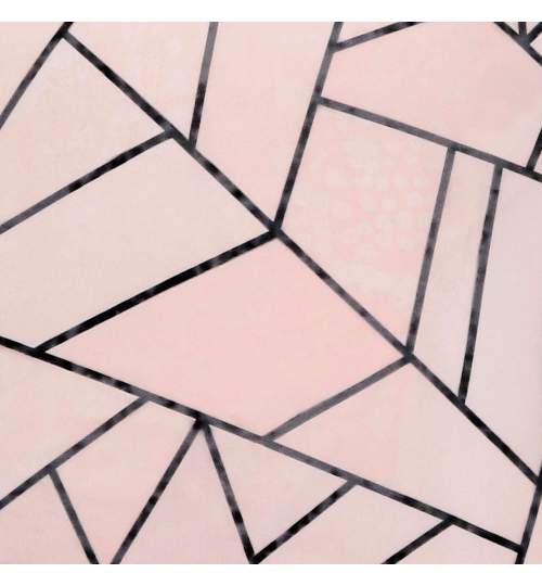 Fata de Perna Decorativa, design abstract, dimensiune 40x40, negru/roz