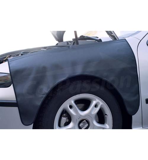 Husa universala de protectie service aripa auto, din piele eco, cu banda magnetica, negru