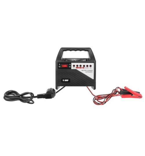 Redresor Incarcator Auto Portabil Baterii cu Plumb, cu Indicator incarcare LED, 12V/230V, 6A