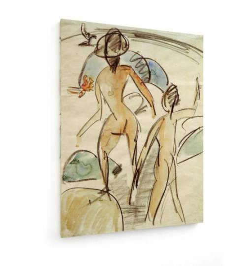 Tablou pe panza (canvas) - Ernst Ludwig Kirchner - Bathers with Hat AEU4-KM-CANVAS-519