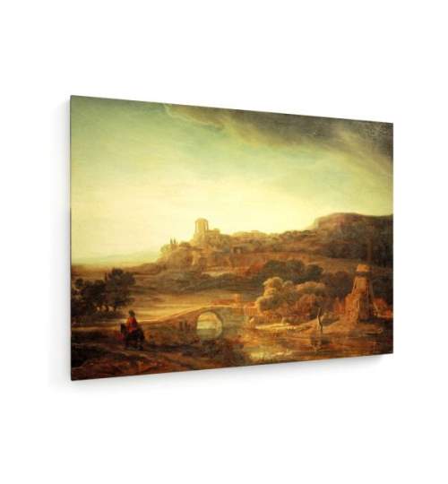 Tablou pe panza (canvas) - Harmensz van Rijn Rembrandt - River Landscape - Windmill AEU4-KM-CANVAS-234